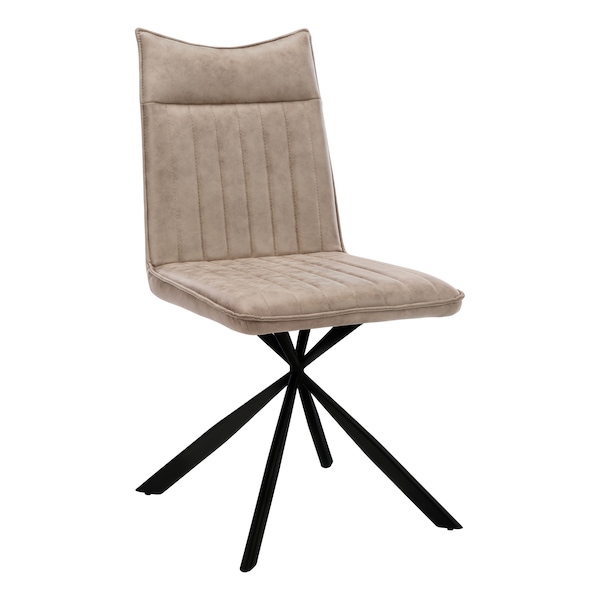 Monarch Specialties Dining Chair, Set Of 2, Side, Upholstered, Kitchen, Dining Room, Fabric, Metal, Beige, Black I 1216 - main